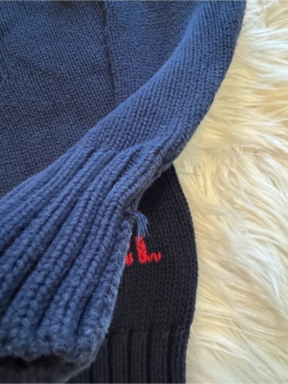 Polo Ralph Lauren American Flag Sweater USA Knit Crewneck Navy Blue Size Small - Picture 2 of 6